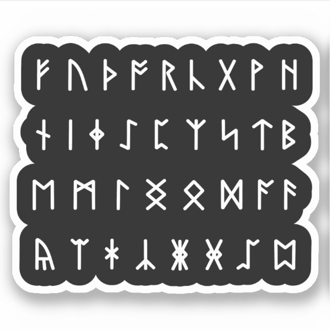 Adesivo Alfabeto Runic [Futhorc] (Frente)