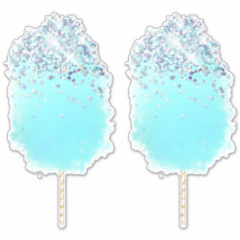 Adesivo Algodão doce azul e prateado