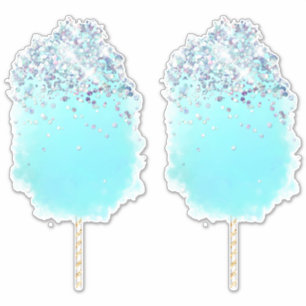 Adesivo Algodão doce azul e prateado