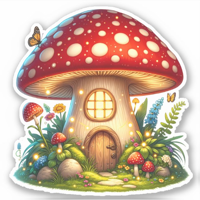 Adesivo Algodão Mágico da Casa dos Mushroom Encantado (Frente)