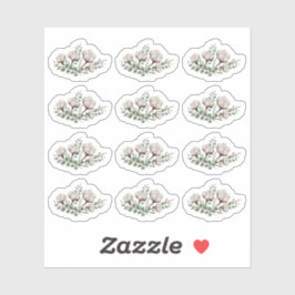 Adesivo Algodão Rústico do Sul Flores Folhagem Verde