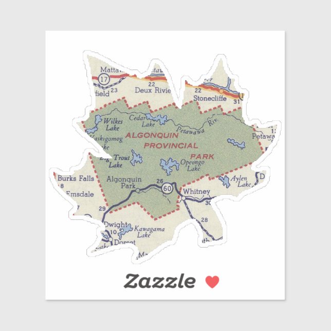 Adesivo Algonoquin Provincial Park Vintage (Folha)