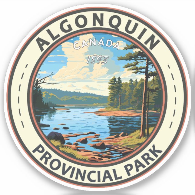 Adesivo Algonquin Provincial Park Viagem Art Vintage (Frente)