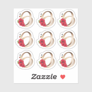 Adesivo Alianças de casamento, anéis, ouro, amor, vintag