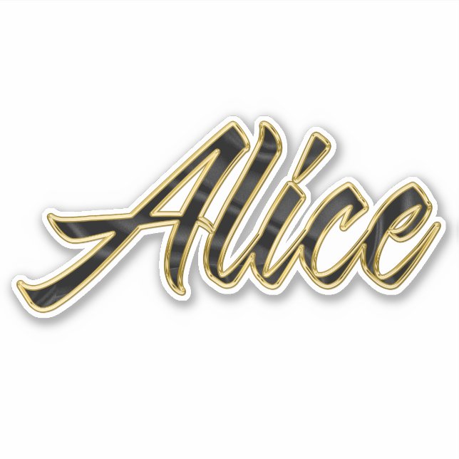Adesivo Alice black gold Lettering Aufkleber Sticker (Frente)