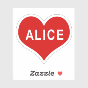 Adesivo ALICE NAME Red Love Heart Vinyl Sticker