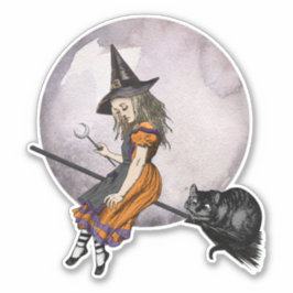 Adesivo Alice no Dia das Bruxas em Wonderland Cheshire Cat