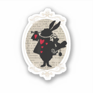 Adesivo Alice no País das Maravilhas Coelho Branco Livro A