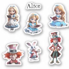 Adesivo Alices de vinil com corte personalizado de Alice e