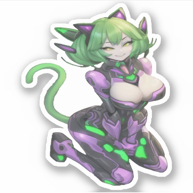 Adesivo Alienígena Catgirl 1 (Frente)