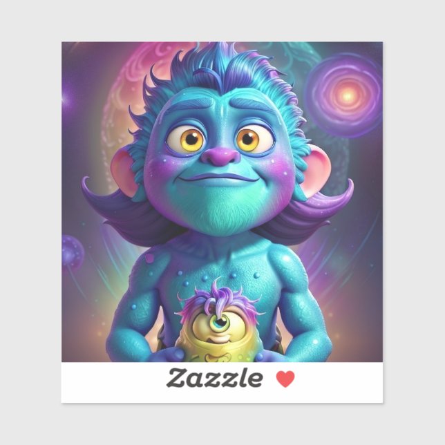 Adesivo Alienígena de Espaço e Amigo (Folha)