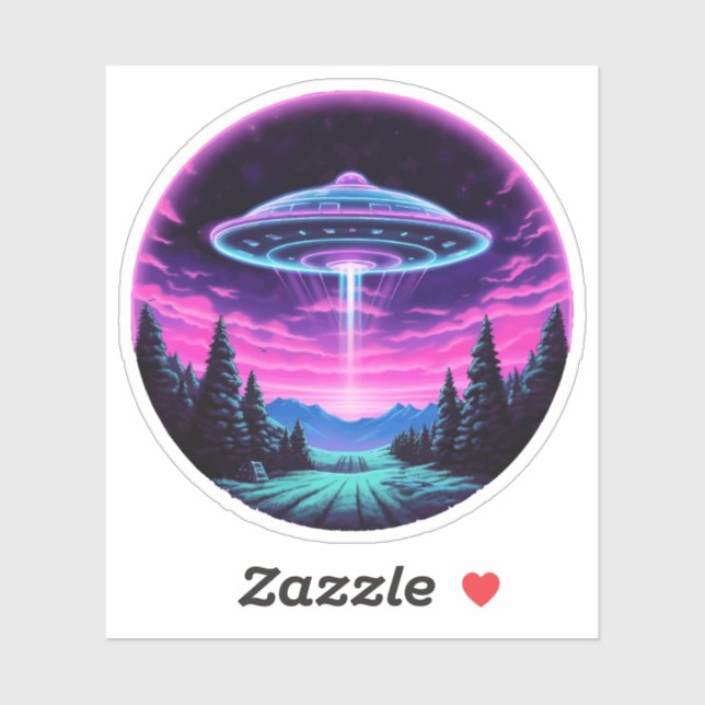 Adesivo Alienígena Espacial Retrofuturista (Folha)