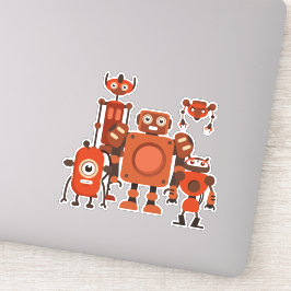Adesivo Alienígena espacial Robots Vinyl Sticker