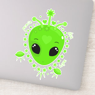 Adesivo Alienígena Fofa Paz Esperança Amor Kawaii