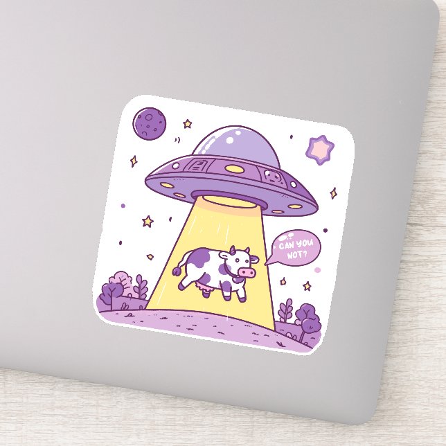 Adesivo Alienígena gen Z rapto por vaca (Detalhe)