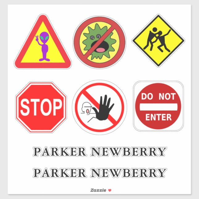 Adesivo Alienígena, Monstro, Zombies e Sinais Nome Persona (Folha)