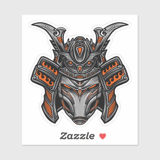 Adesivo Alienígena Samurai Mask Orange (Folha)