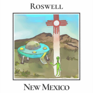Adesivo Alienígenas pousando em Roswell Novo México