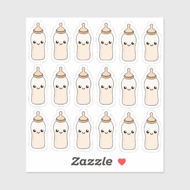 Adesivo Alimentação Bebê Leite Frasco Chá de fraldas (Folha)