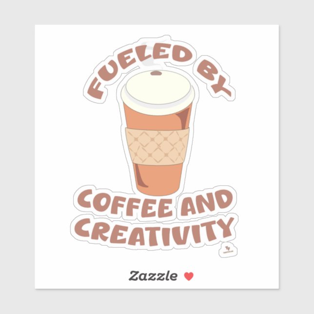 Adesivo Alimentado por café e criatividade, dizendo "Epic  (Folha)