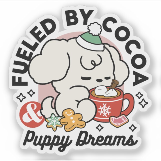 Adesivo Alimentado por Sonhos de Cacau e Cãozinho - Cachor (Frente)