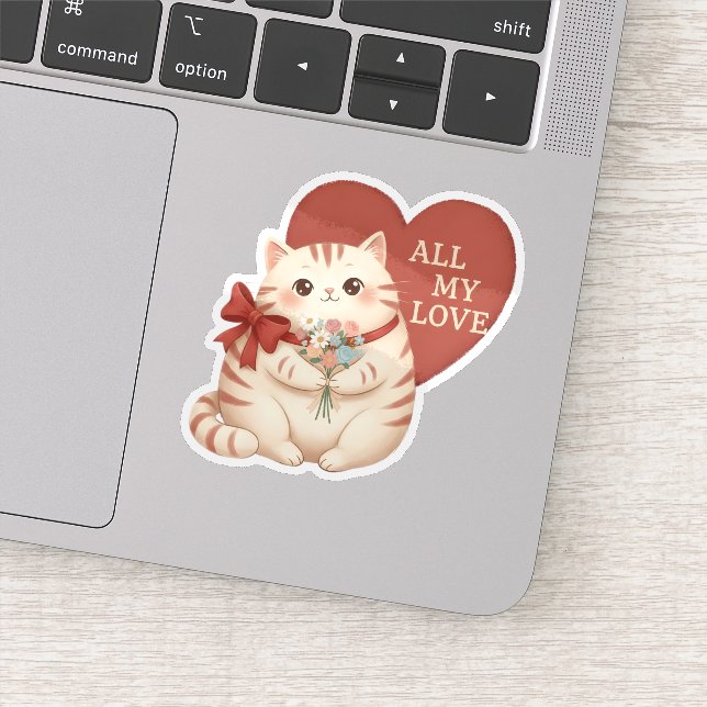 Adesivo All My Love Tabby Cat (Detalhe)