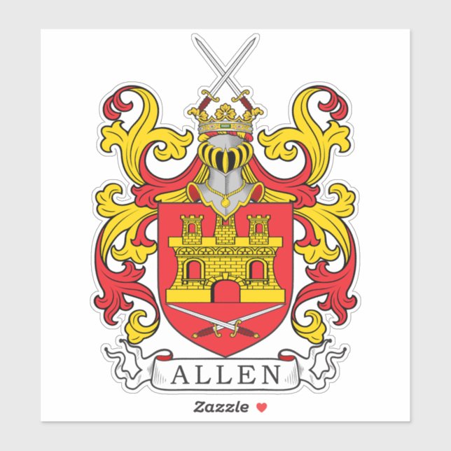 Adesivo Allen Family Crest (Folha)