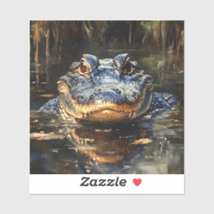 Adesivo Alligador Cute na pintura de Flórida Everglades