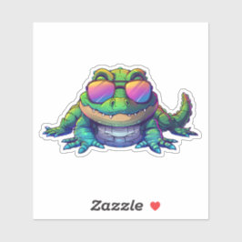 Adesivo Alligador Vestindo óculos escuros