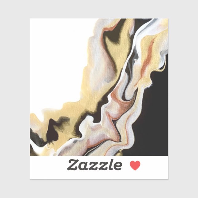 Adesivo Alligare Abstract Gold Black White Fluid Art (Folha)