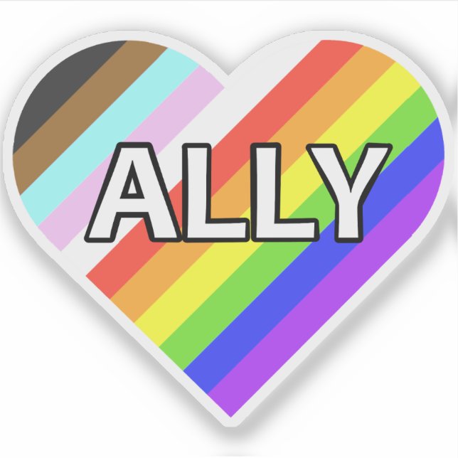 Adesivo Ally Pride Heart-Cut Vinyl Sticker (Frente)