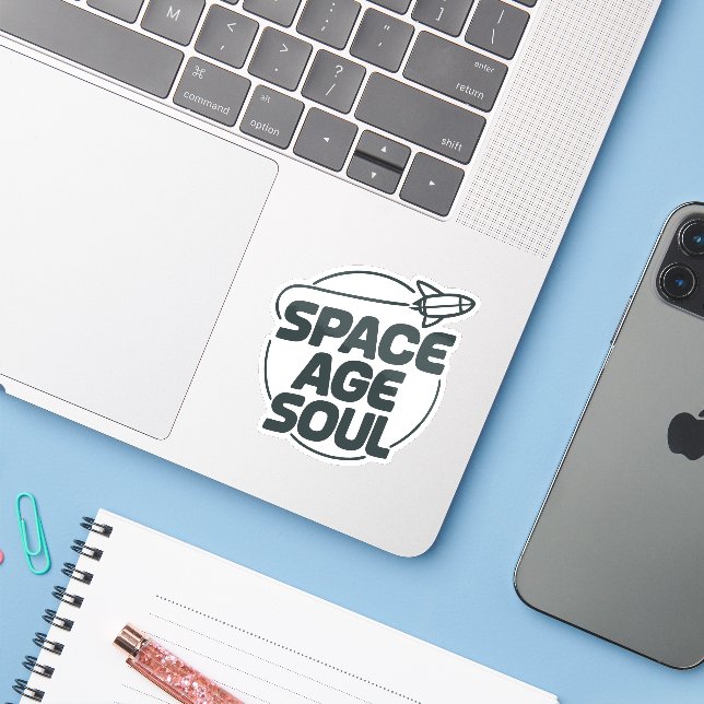 Adesivo Alma da Idade do Espaço (Notebook com iPhone)