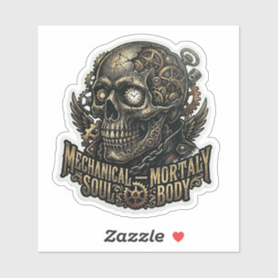 Adesivo Alma Mecânica Corpo Mortal Motoqueiro Steampunk
