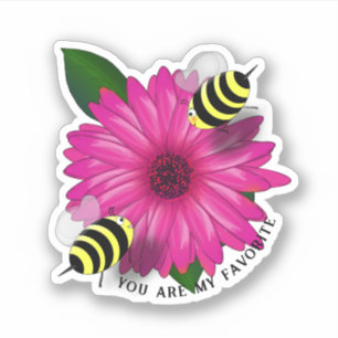 Adesivo Almoço da Abelha em Flor Rosa