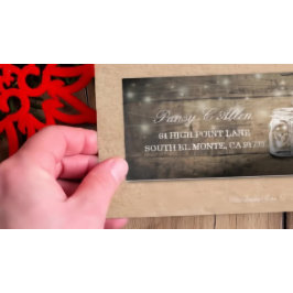 Adesivo Alocução De Casamento Mason Jars Wood String Light