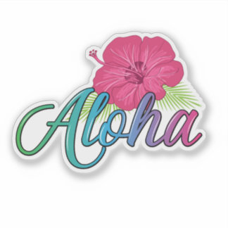 Adesivo Aloha Hawaii da ilha - 4 x 4 Sticker