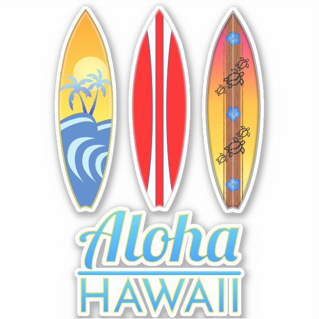 Adesivo Aloha Hawaii Surfboards (Frente)