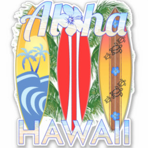 Adesivo Aloha ilhas de Havaí que surfam