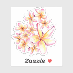 Adesivo Aloha Plumeria Blossoms Hawaiian Sticker