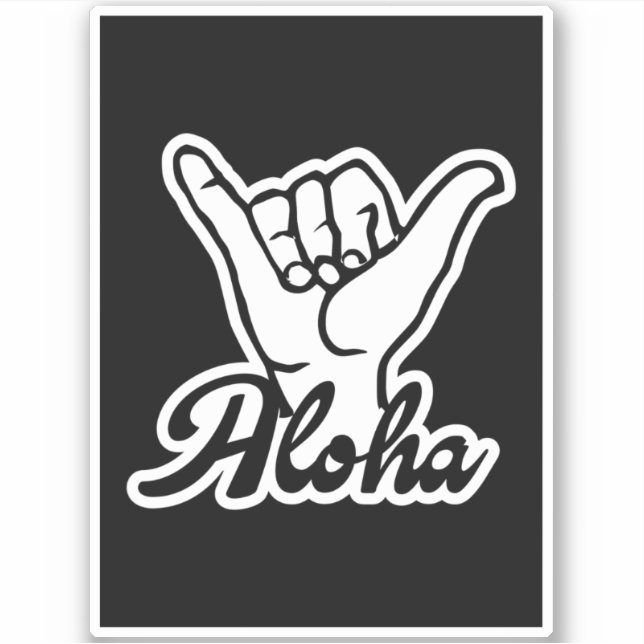 Adesivo Aloha Shaka Hand, Hang Loose sign (Frente)