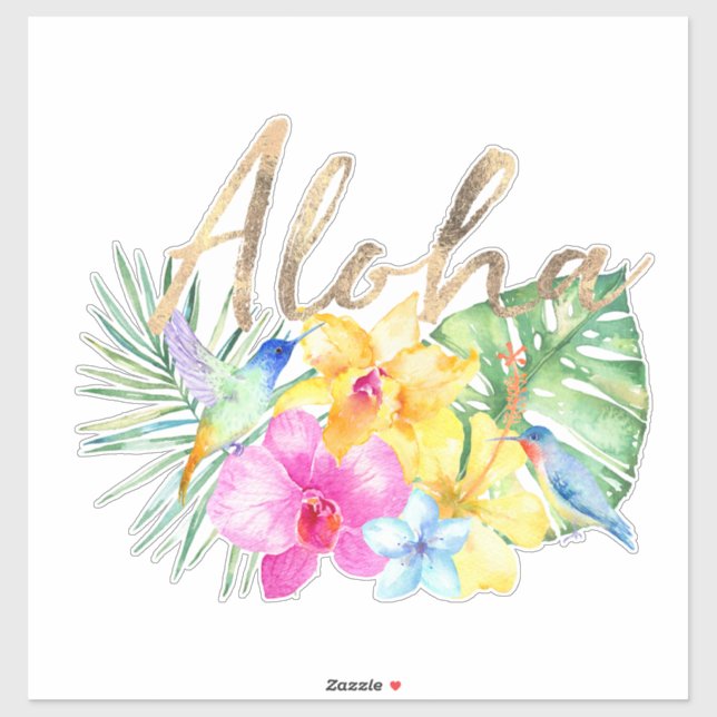 Adesivo Aloha Tropical Leaves Floral (Folha)