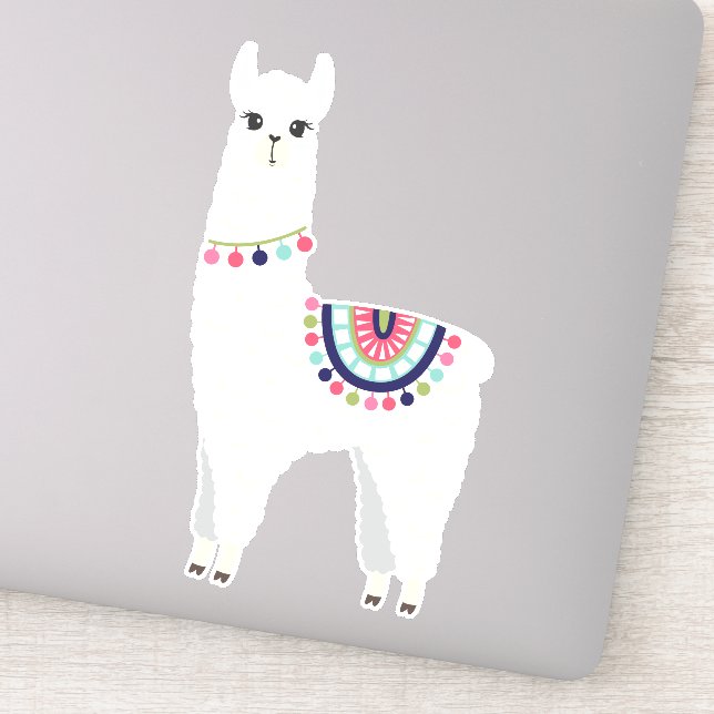 Adesivo Alpaca branca adorável (Detalhe)