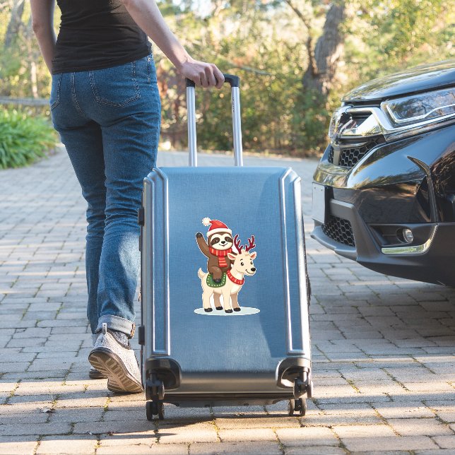 Adesivo Alpaca Sloth Christmas (2) (Mala Insitu)