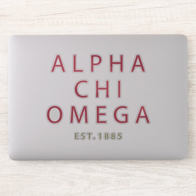 Adesivo Alpha Chi Omega | Est. 1885 (Computador)