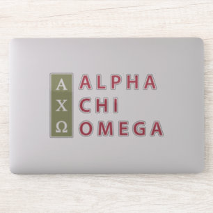 Adesivo Alpha Chi Omega   Logotipo empilhado