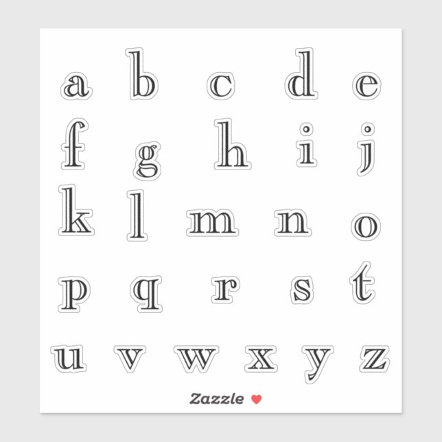 Adesivo Alphabet Monogramas Letras iniciais (Folha)