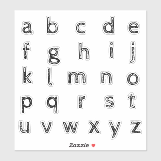 Adesivo Alphabet Monogramas Letras iniciais (Folha)