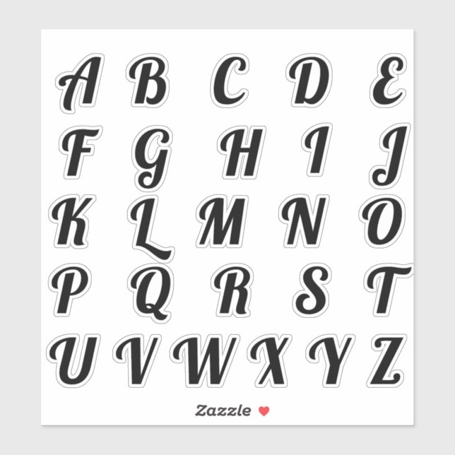 Adesivo Alphabet Monogramas Letras iniciais (Folha)