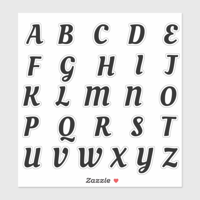 Adesivo Alphabet Monogramas Letras iniciais (Folha)