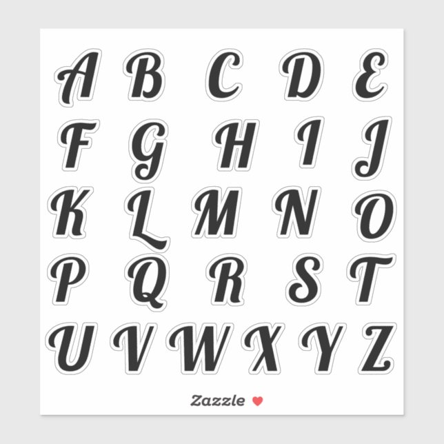 Adesivo Alphabet Monogramas Letras iniciais (Folha)
